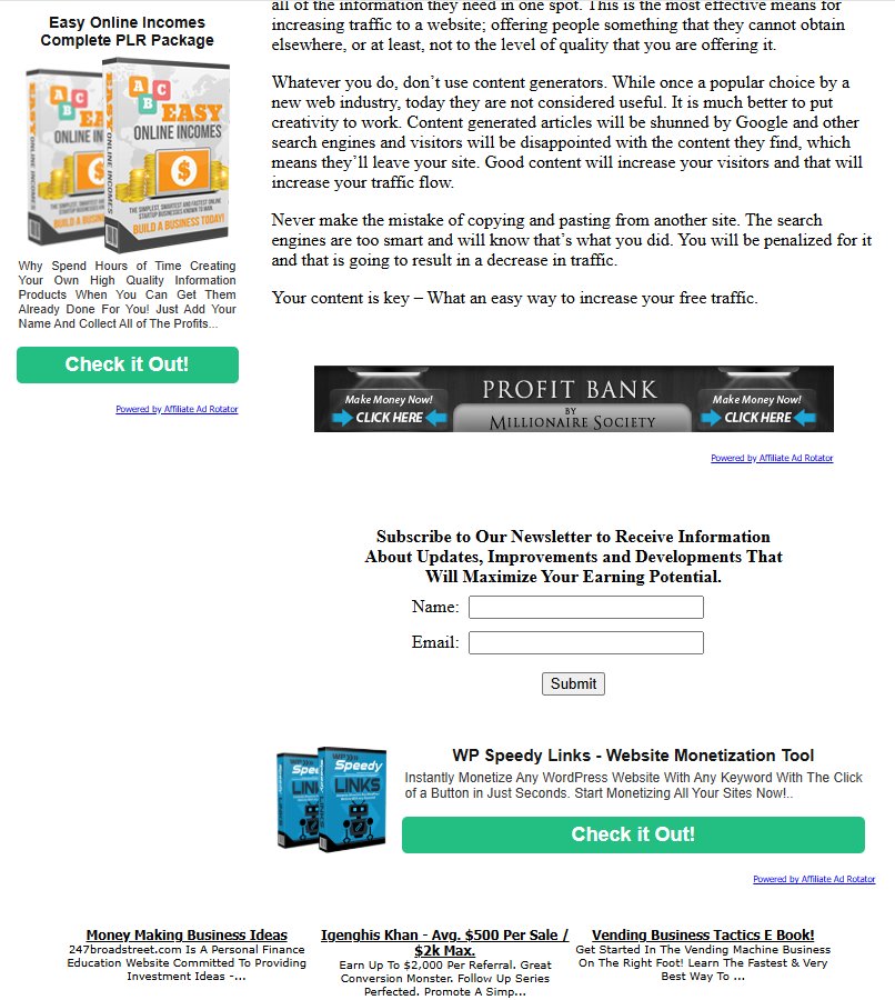2nd screenshot of my first published Freemonthlywebsites blog