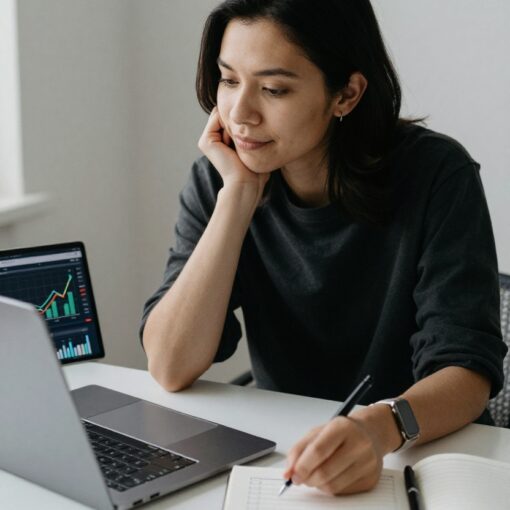 Online entrepreneur reviewing live analytics after launching content or a product